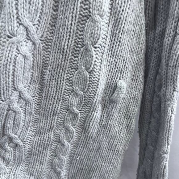 Y2K Abercrombie & Fitch Wool Blend Knit Hooded Cardigan Sweater Women's size L - Picture 9 of 10